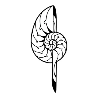 Black and white blackwork tattoo design, drawn flat for a neck tattoo