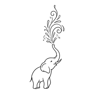 Black and white fine line tattoo design, outline stencil for a neck tattoo