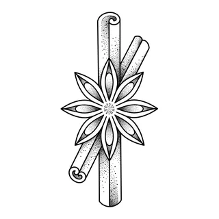 Black and white geometric tattoo design, outline stencil for a neck tattoo