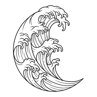 Black and white linework tattoo design, outline stencil for a neck tattoo
