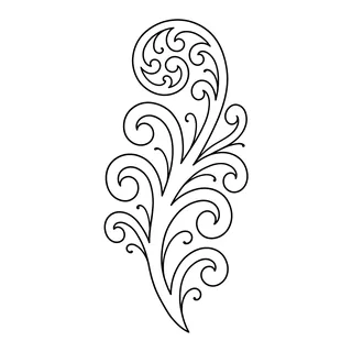 Black and grey ornamental tattoo design, drawn flat for a neck tattoo
