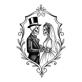 Black and grey ornamental tattoo design, drawn flat for a neck tattoo