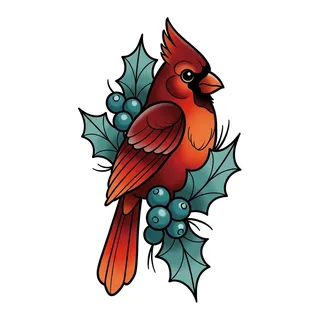 Color new school tattoo design, drawn flat for a neck tattoo