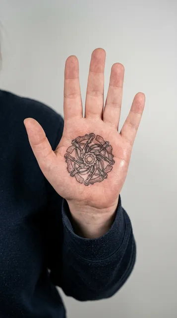 Tattoo on the palm
