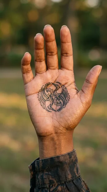 Tattoo on the palm