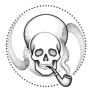 Black and grey dotwork tattoo design, drawn flat for a palm tattoo