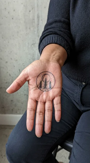 Tattoo on the palm