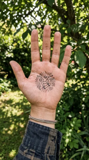 Tattoo on the palm