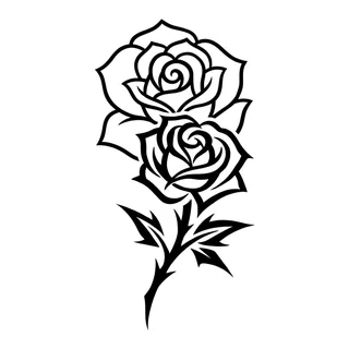 Black and white tribal tattoo design, drawn flat for a palm tattoo