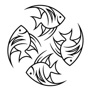 Black and white tribal tattoo design, drawn flat for a palm tattoo