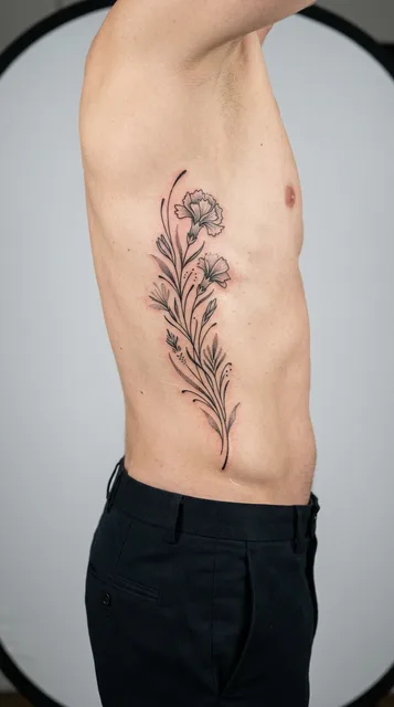 Tattoo on the ribs