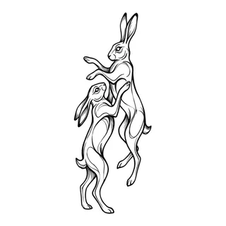 Black and grey illustrative tattoo design, drawn flat for a ribs tattoo