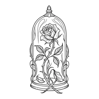 Black and white linework tattoo design, outline stencil for a ribs tattoo