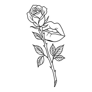 Black and white linework tattoo design, outline stencil for a ribs tattoo