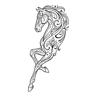 Black and grey ornamental tattoo design, drawn flat for a ribs tattoo