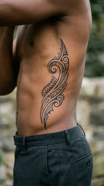 Tattoo on the ribs