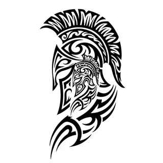 Black and white tribal tattoo design, drawn flat for a ribs tattoo