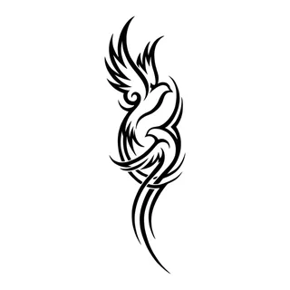 Black and white tribal tattoo design, drawn flat for a ribs tattoo