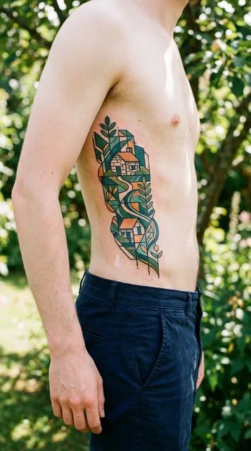 Tattoo on the ribs