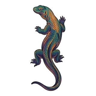 Color illustrative tattoo design, drawn flat for a ribs tattoo