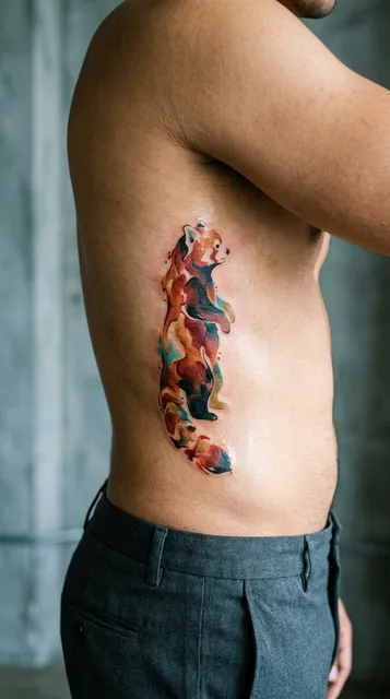 Tattoo on the ribs
