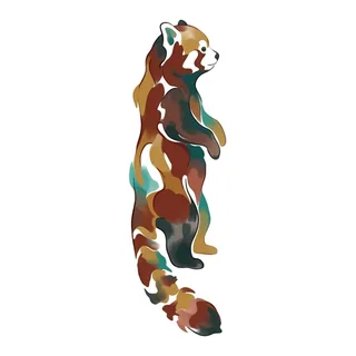 Color watercolor tattoo design, drawn flat for a ribs tattoo