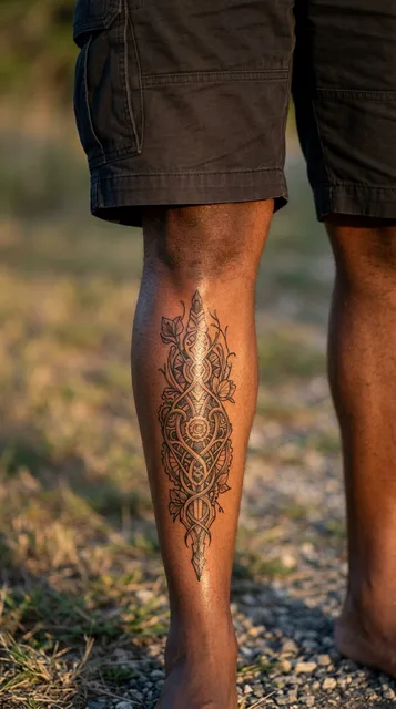 Tattoo on the shin