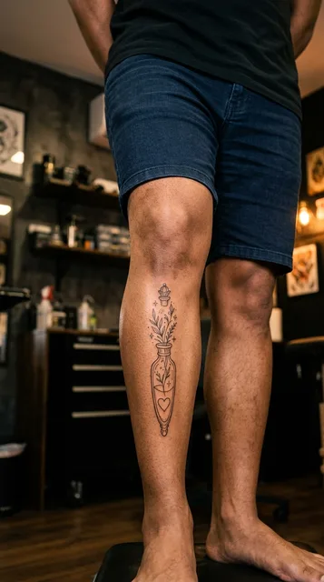 Tattoo on the shin