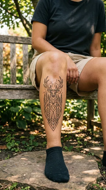 Tattoo on the shin