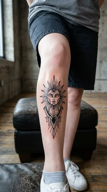 Tattoo on the shin