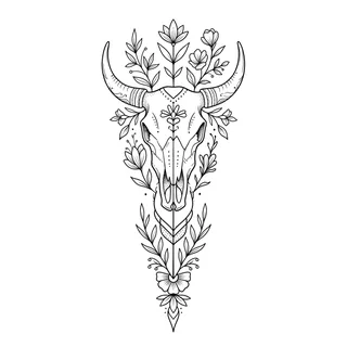 Black and white linework tattoo design, outline stencil for a shin tattoo