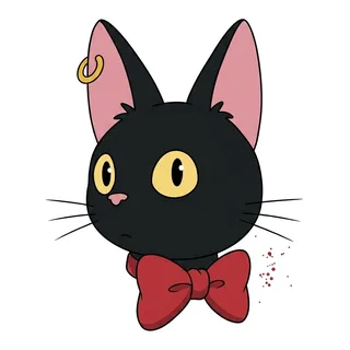 Color new school cat tattoo design, drawn flat for a shin tattoo
