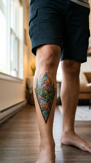 Tattoo on the shin