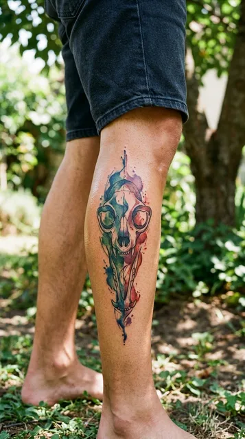Tattoo on the shin