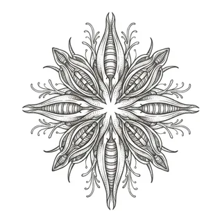 Black and grey biomechanical tattoo design, drawn flat for a shoulder tattoo