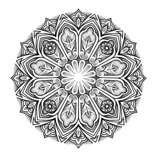 Black and grey dotwork tattoo design, drawn flat for a shoulder tattoo