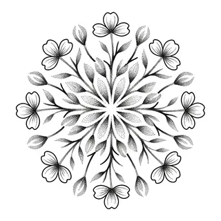 Black and grey dotwork tattoo design, drawn flat for a shoulder tattoo