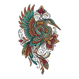 Color new school tattoo design, drawn flat for a shoulder tattoo