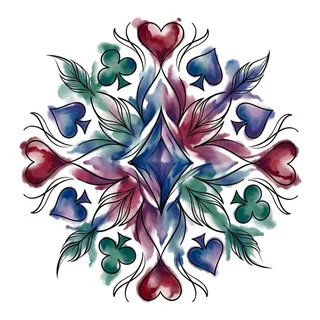 Color watercolor tattoo design, drawn flat for a shoulder tattoo