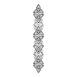 Black and grey dotwork tattoo design, drawn flat for a spine tattoo