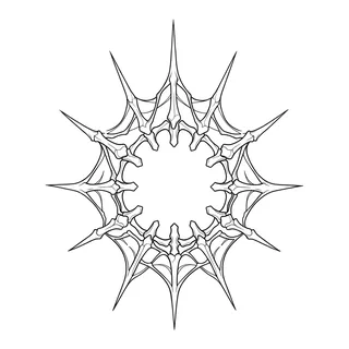 Black and white linework ornament tattoo design, outline stencil for a spine tattoo