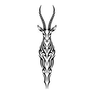 Black and white tribal tattoo design, drawn flat for a spine tattoo