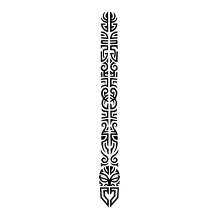Black and white tribal tattoo design, drawn flat for a spine tattoo