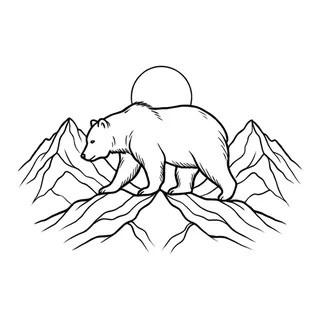 Black and white linework tattoo design, outline stencil for a stomach tattoo