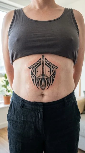 Tattoo on the stomach
