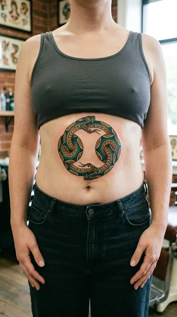 Tattoo on the stomach