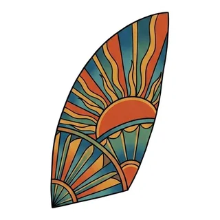 Color new school tattoo design, drawn flat for a stomach tattoo