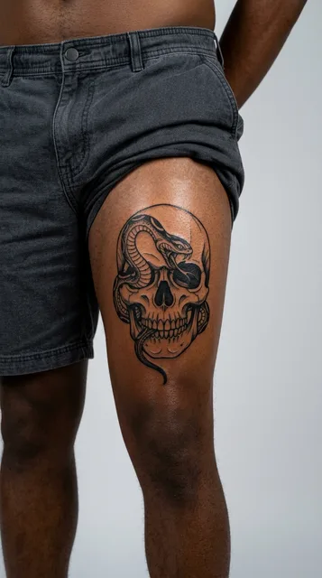Tattoo on the thigh