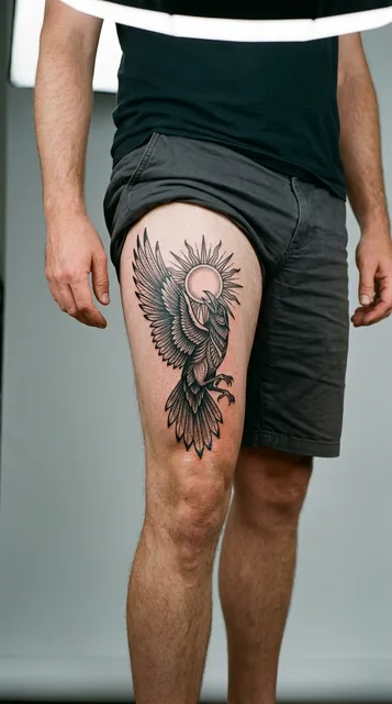 Tattoo on the thigh