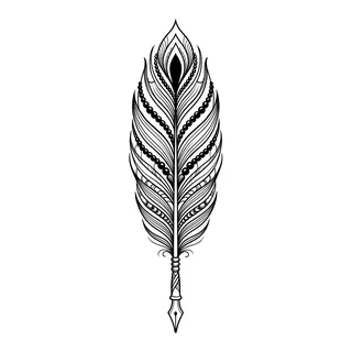 Black and white blackwork tattoo design, drawn flat for a thigh tattoo